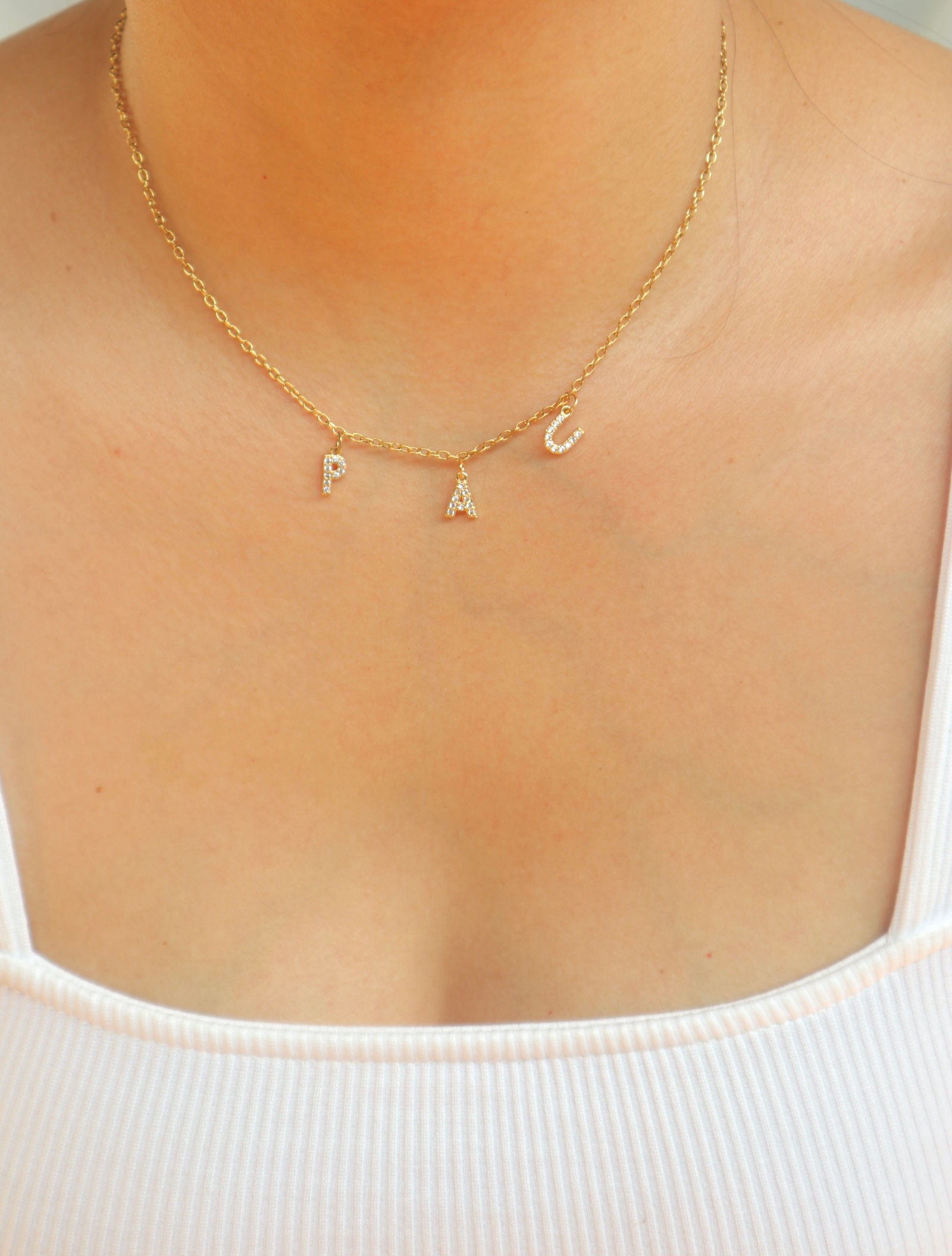 Personalized Zirconia Initial Necklace