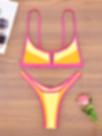 Orange Seaside Siren Bikini Set featuring a high-leg V-cut design