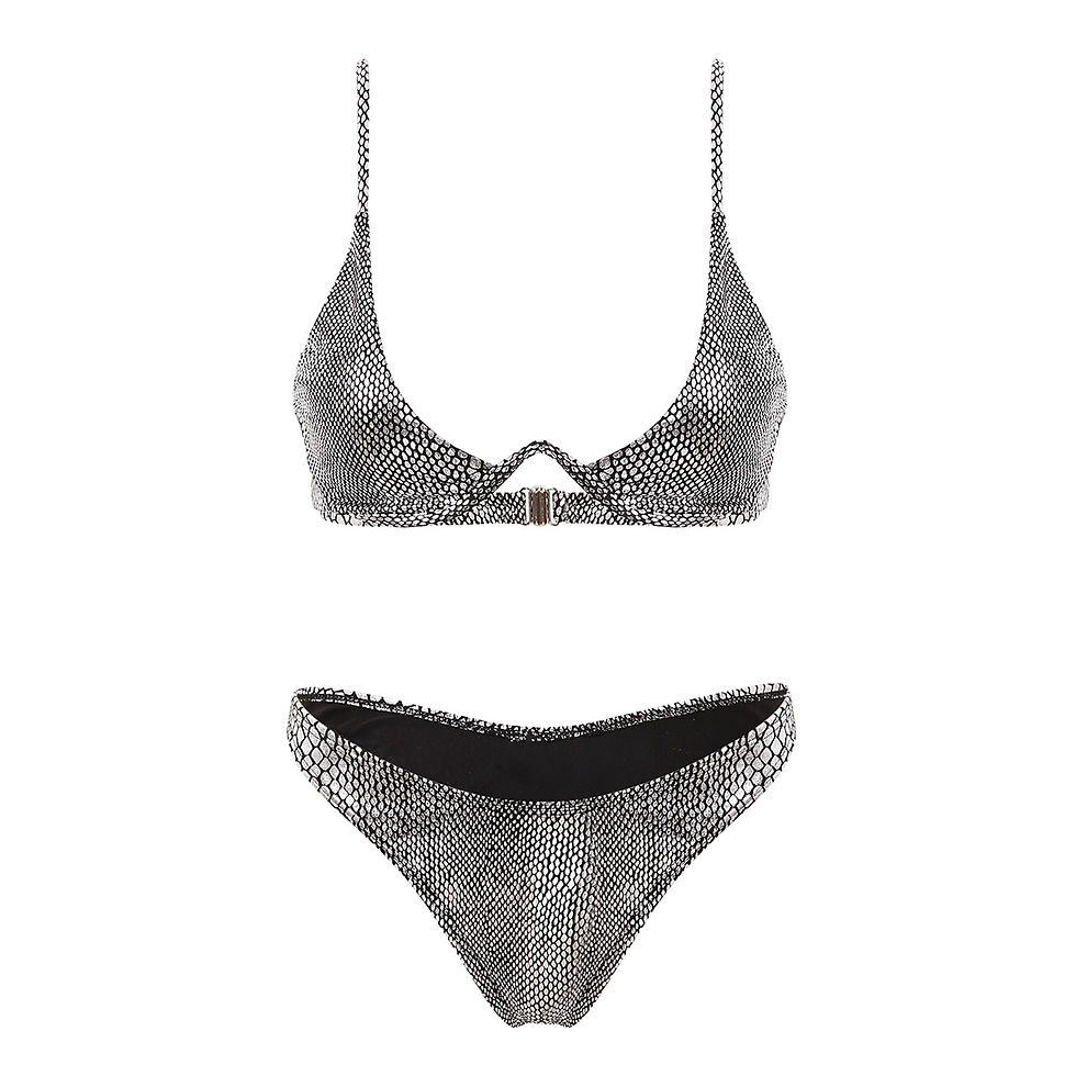 Thumbnail: Women Shiny Bikini Swimsuit Swimwear Bathing Suit Set Padded