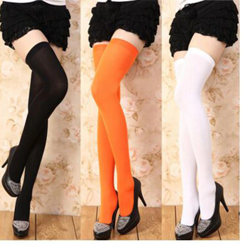 Thumbnail: ORANGE SHEER KNEE-HIGH SOCKS 12 COLORS