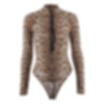 Leopard print zip up bodysuit