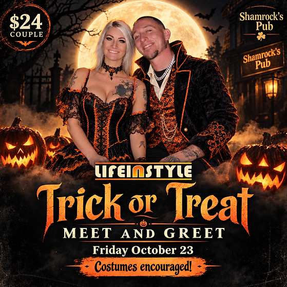 Couples Halloween costume night at Shamrocks Pub Downtown St. Louis — Lifeinstyle STL Trick or Treat Meet and Greet Friday October 23 2026