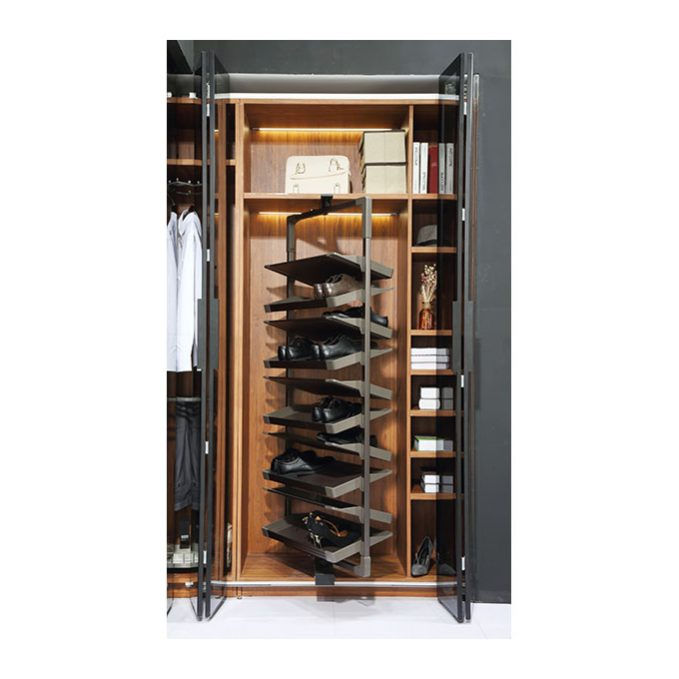 מתקן נשלף ומסתובב עם מדפים לנעליים, דגם WFD12