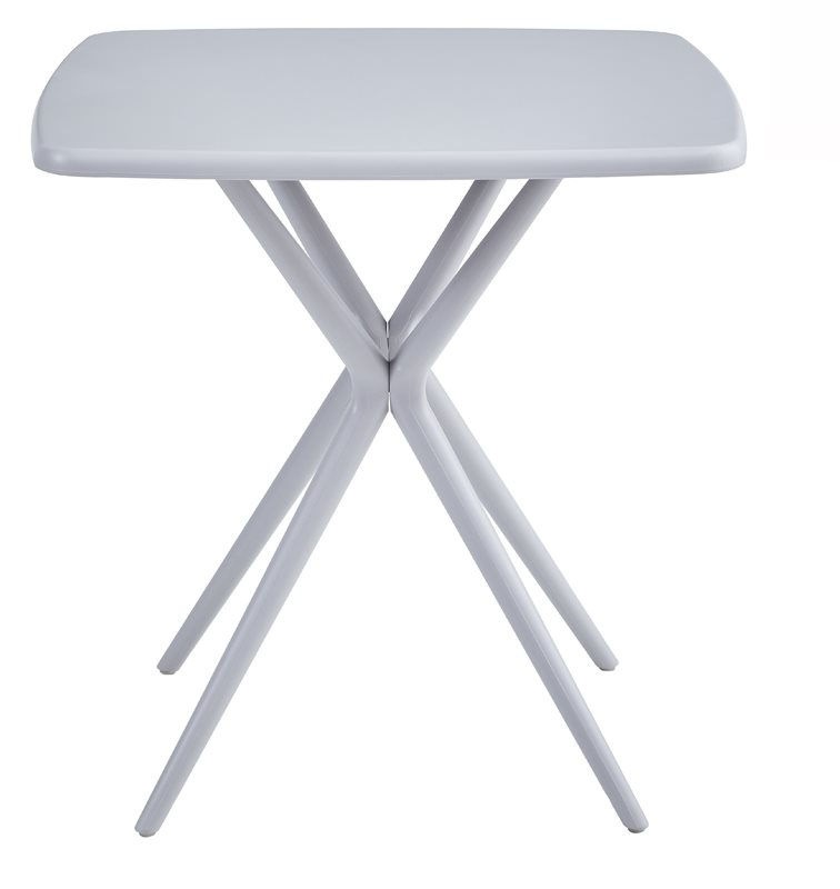 שולחן פלסטיק ריבועי לגינה איכותי ועמיד בצבע אפור 2 יחידות