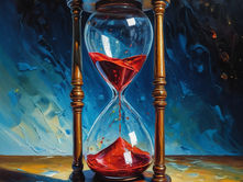 An hour glass of sand