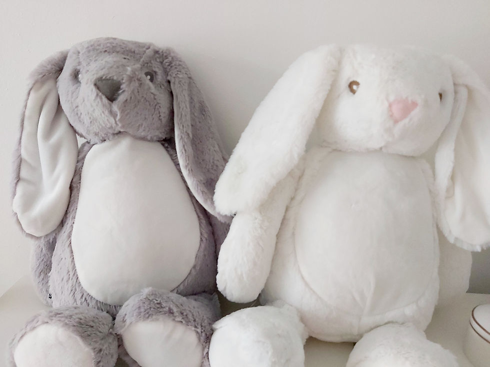 Thumbnail: EMBROIDERED GREY BUNNY RABBIT