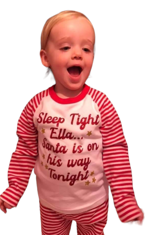 Thumbnail: SANTAS ON HIS WAY TONIGHT PYJAMAS PJS XMAS
