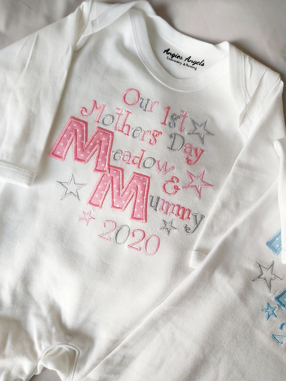 Thumbnail: APPLIQUE 1ST MOTHERS DAY VEST LONG/SHORT SLEEVES OR SLEEPSUIT