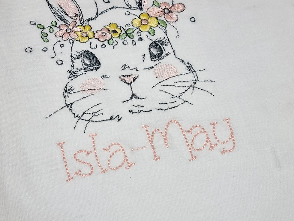 Thumbnail: FLORAL BUNNY VEST SLEEPSUIT RABBIT EASTER