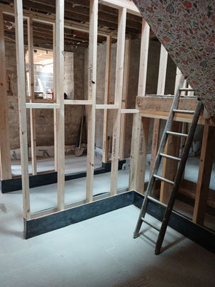 Structural carpentry completed around new openings during Howth renovation