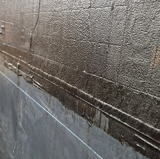 Retaining Wall Waterproofing by Alvora Group. Icf with belt and braces approach to waterproofing.