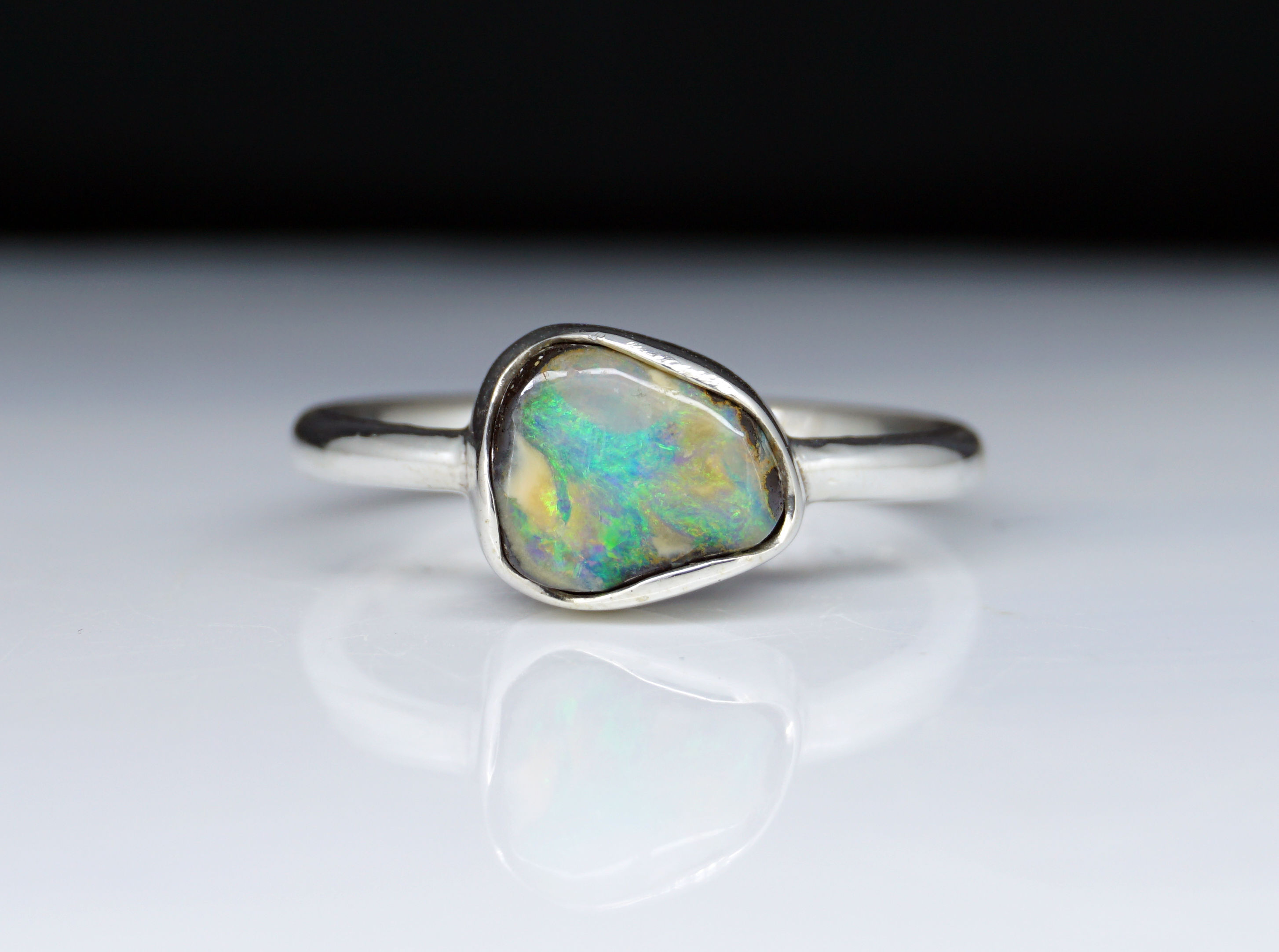 Boulder Opal Silver Ring
