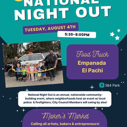 National Night Out! Tuesday, Aug 4th 5:30pm-8:00Pm