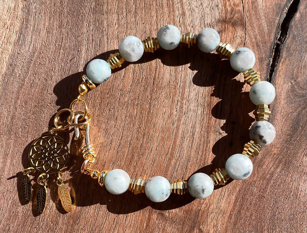 Thumbnail: B002. Frosted Sesame Jasper Bracelet
