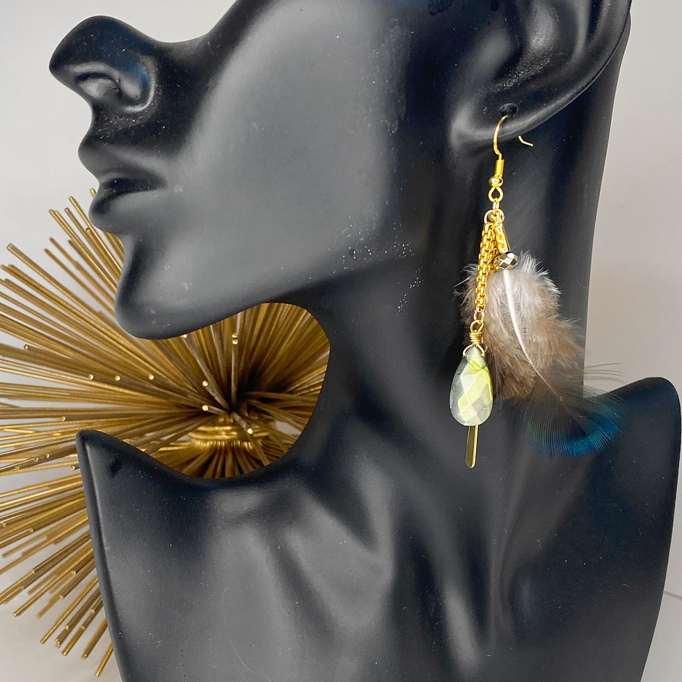 Thumbnail: E225. Labradorite Peacock Earrings
