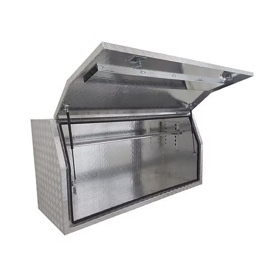 1700 x 600 x 820mm Aluminium Checker Full Side Opening Ute Tool Box Truck Trailer Toolbox Shelving 1768FD