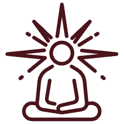 Meditating figure for online live yoga classes