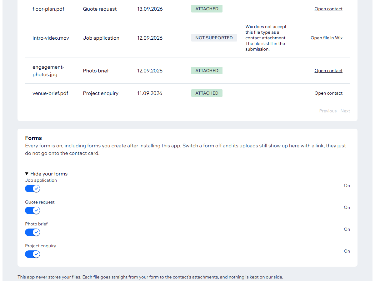 Form Uploads to Contacts screenshot 3