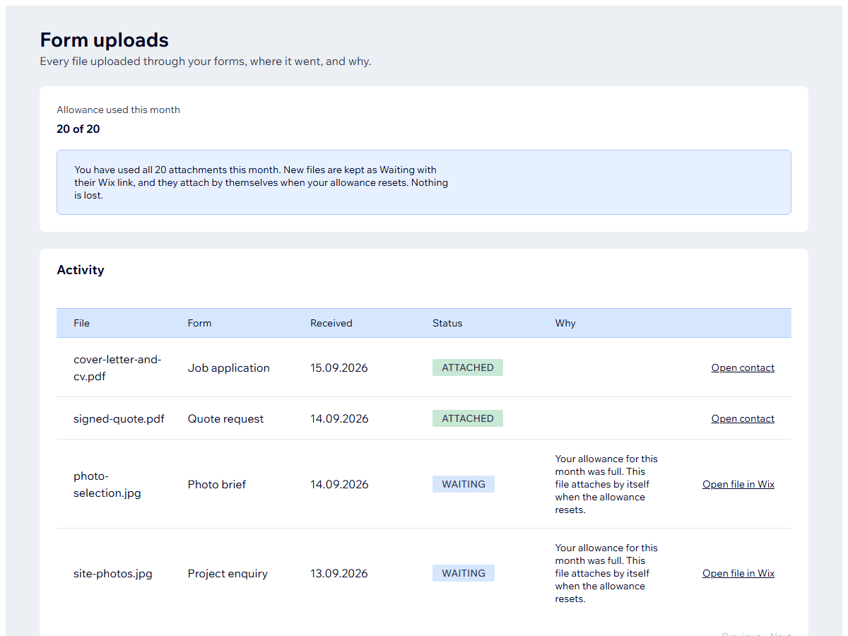 Form Uploads to Contacts screenshot 4