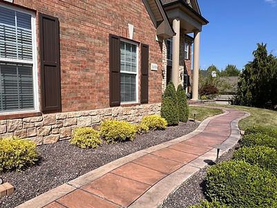 stone troweled sidewalk