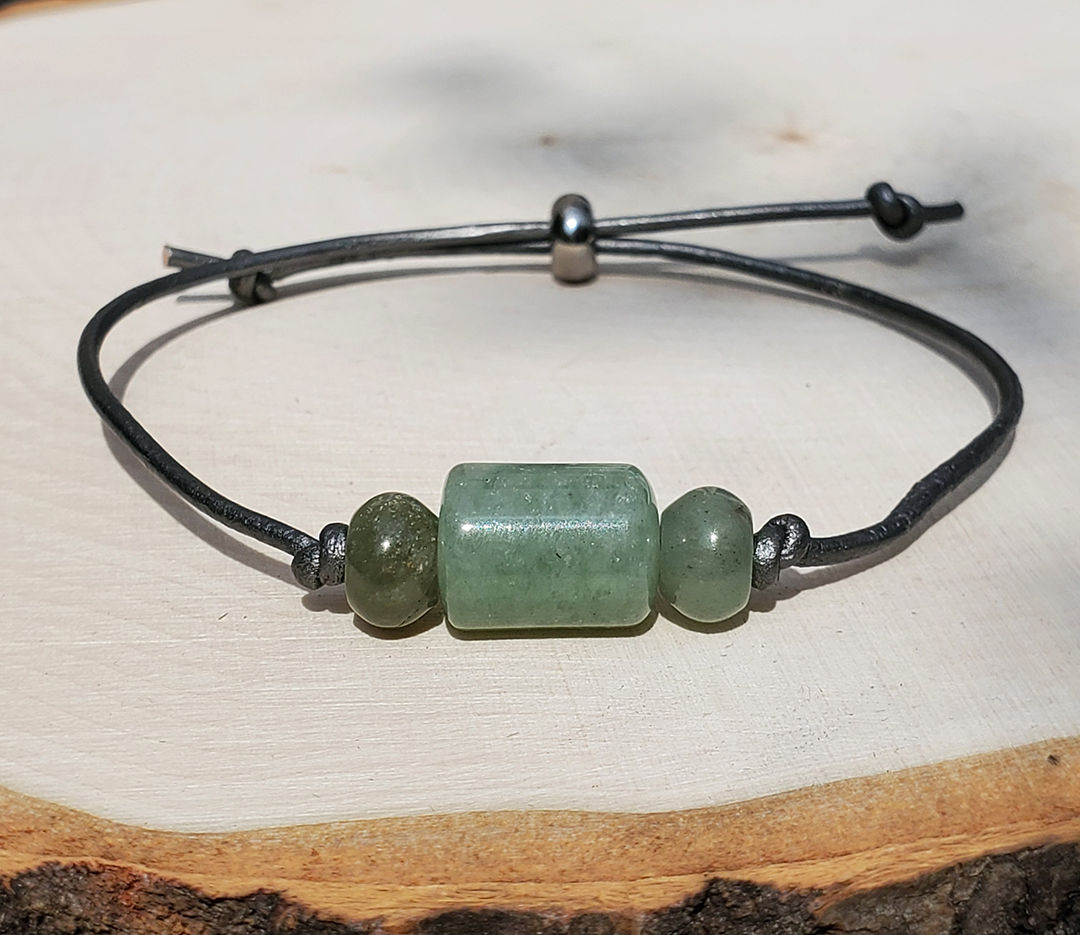 Love Long & Prosper - Aventurine Leather Bracelet