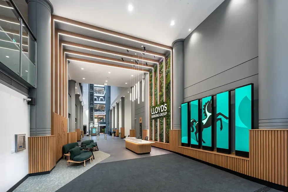 IMPACTPRO and Altro Whiterock Tegulis hygienic wall cladding installation for Lloyds Banking Group commercial refurbishment project delivered by Overbury