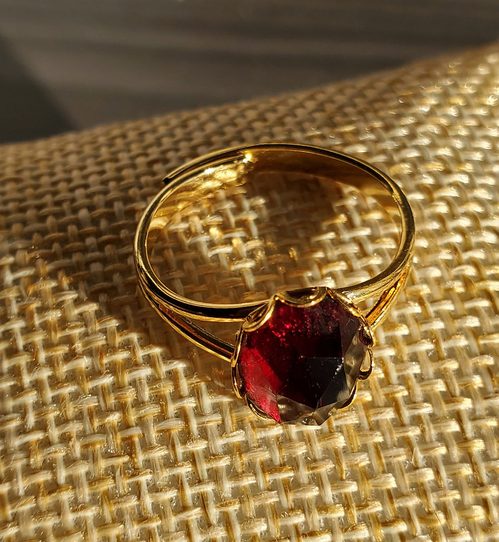 Thumbnail: Garnet and Gold Ring