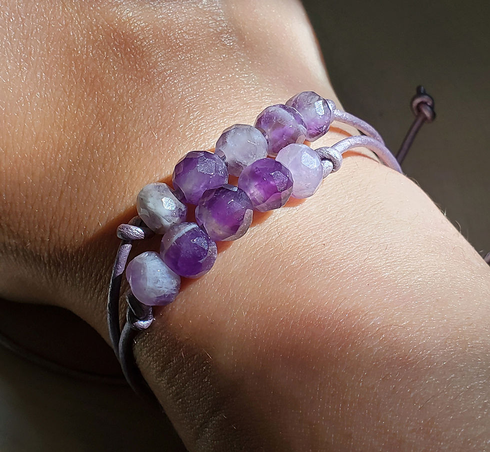 Thumbnail: Amethyst Leather Bracelet