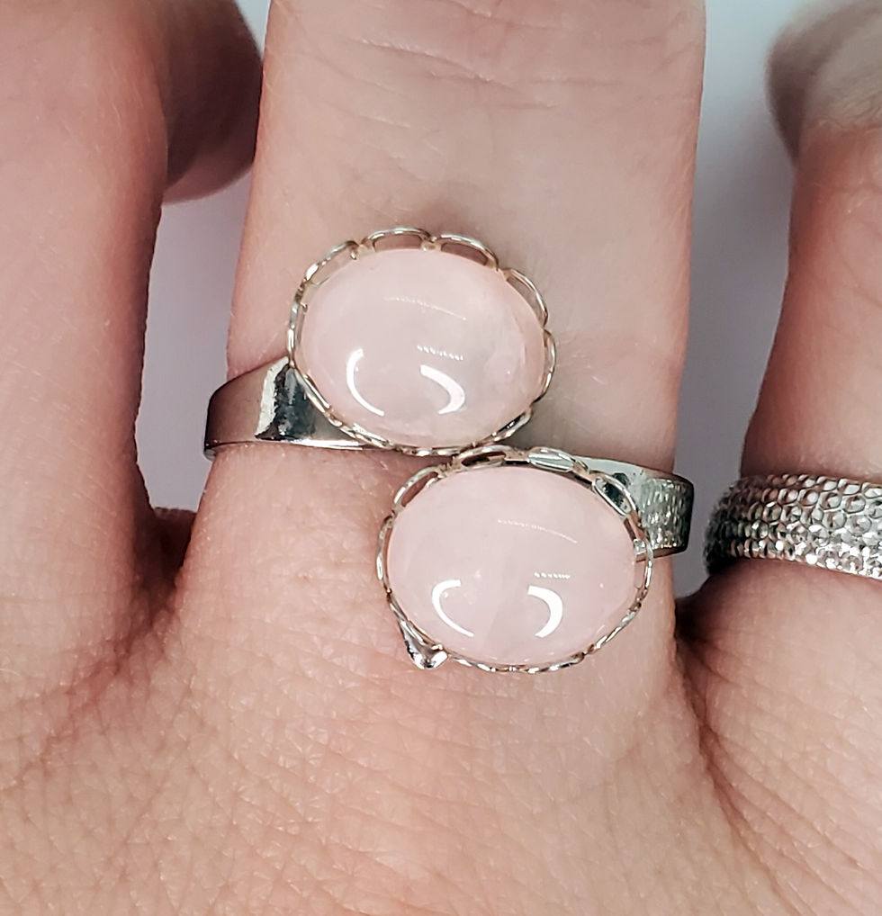 Thumbnail: Unconditional Love - Double Rose Quartz Ring