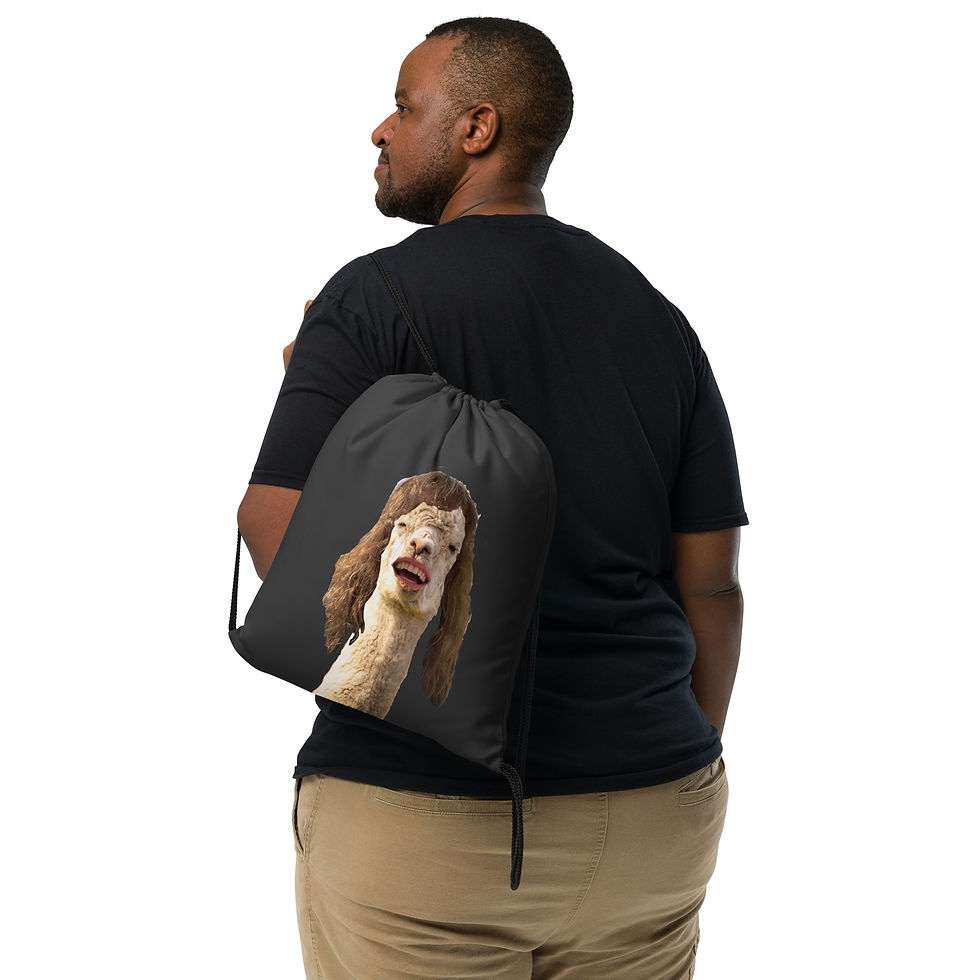 Thumbnail: Happy Llama Drawstring bag