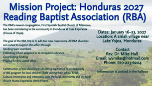 Honduras Mission Trip Jan. 2027