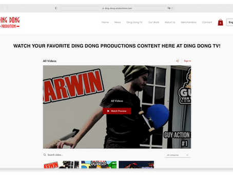 Alle gemaakte producties worden verplaatst van YouTube naar Ding Dong TV op de website van Ding Dong Productions