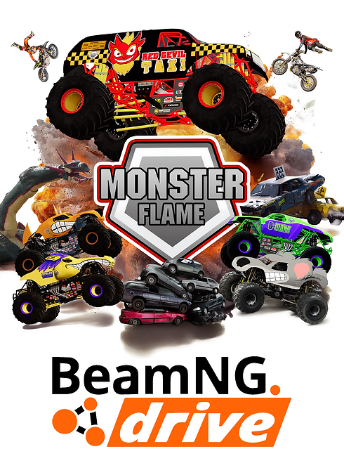 monster flame beamng drive poster