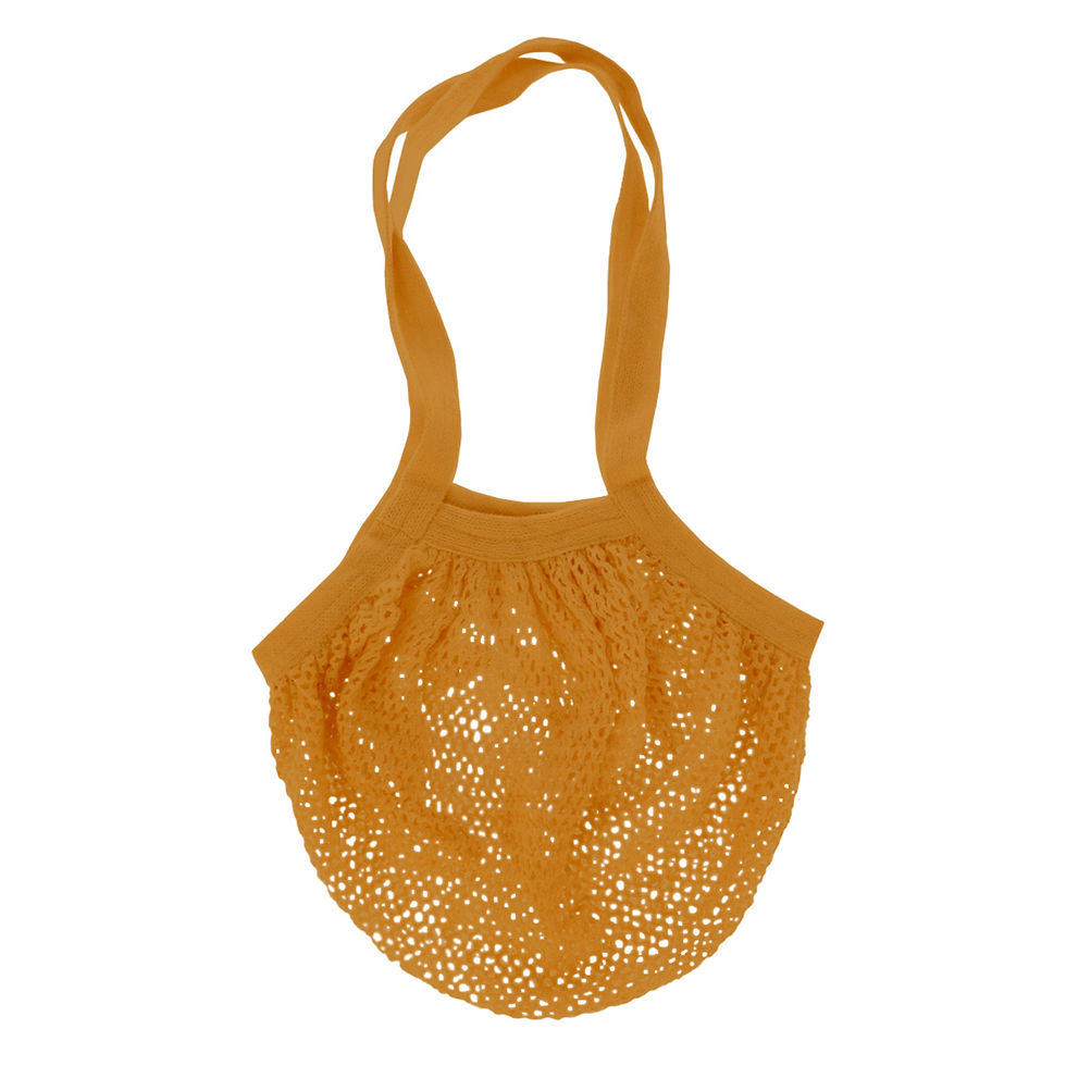 Bolsa de malla elástica color mostaza - Accesorios para la playa