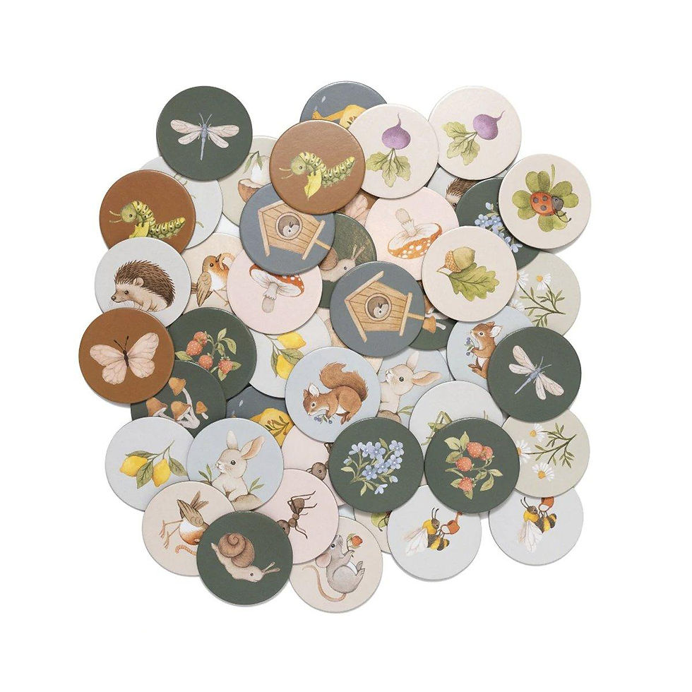 Miniatura: Piezas Memory Garden con bonitas ilustraciones de animales y flores