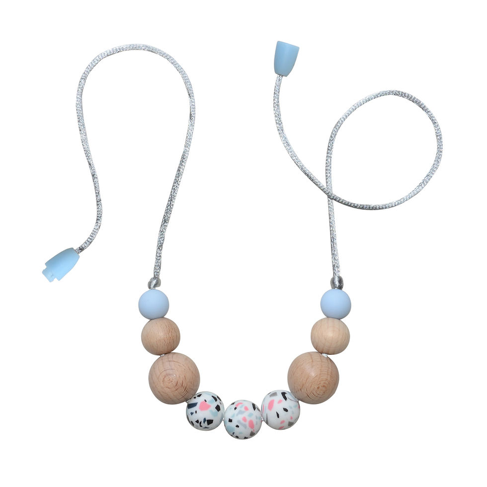Miniatura: Collar de lactancia modelo MOSAIC terrazzo y color celeste - Accesorios para bebé