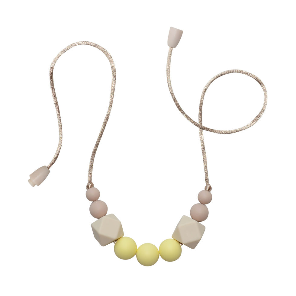 Miniatura: Collar de lactancia modelo HEXAGON en color amarillo pastel - Accesorios para bebé