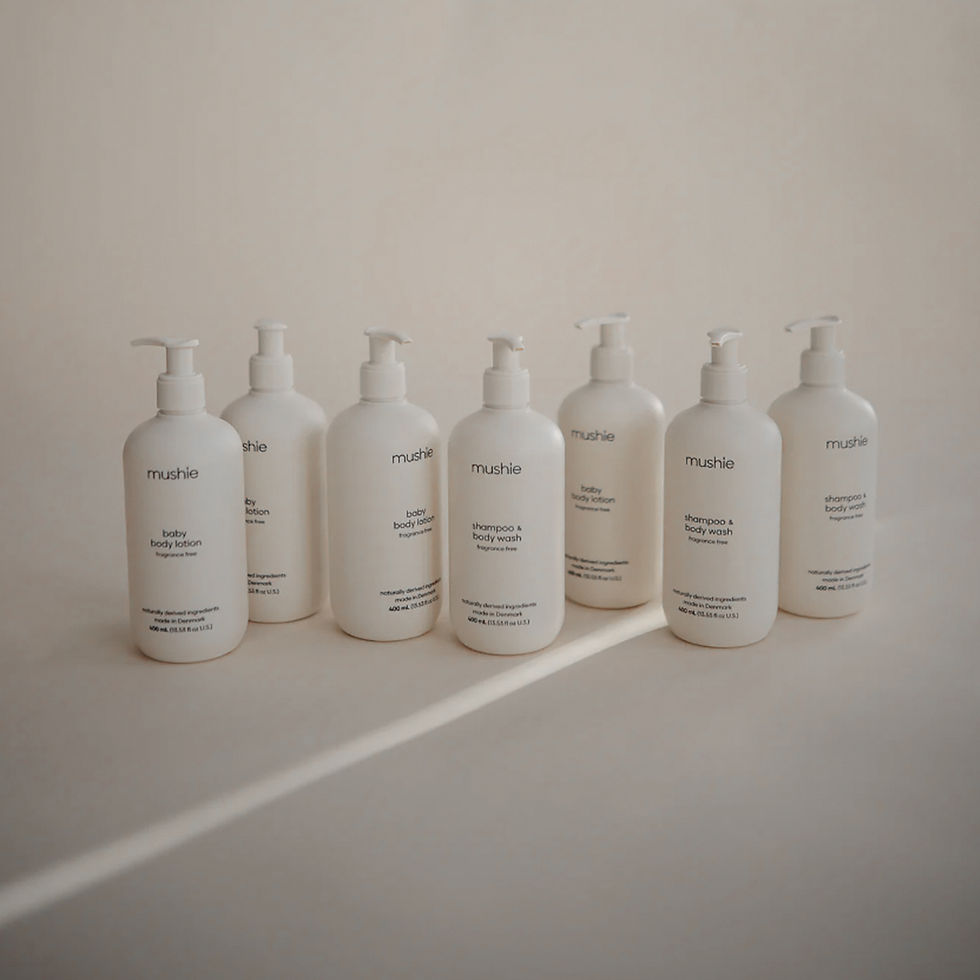 Miniatura: Lote de Champú y Gel de baño y Loción corporal Mushie sin fragancia - Cosmética natural para bebé
