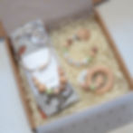 Muselina Forest Friends con mordedor y chupetero personalizado y collar Musk Latte