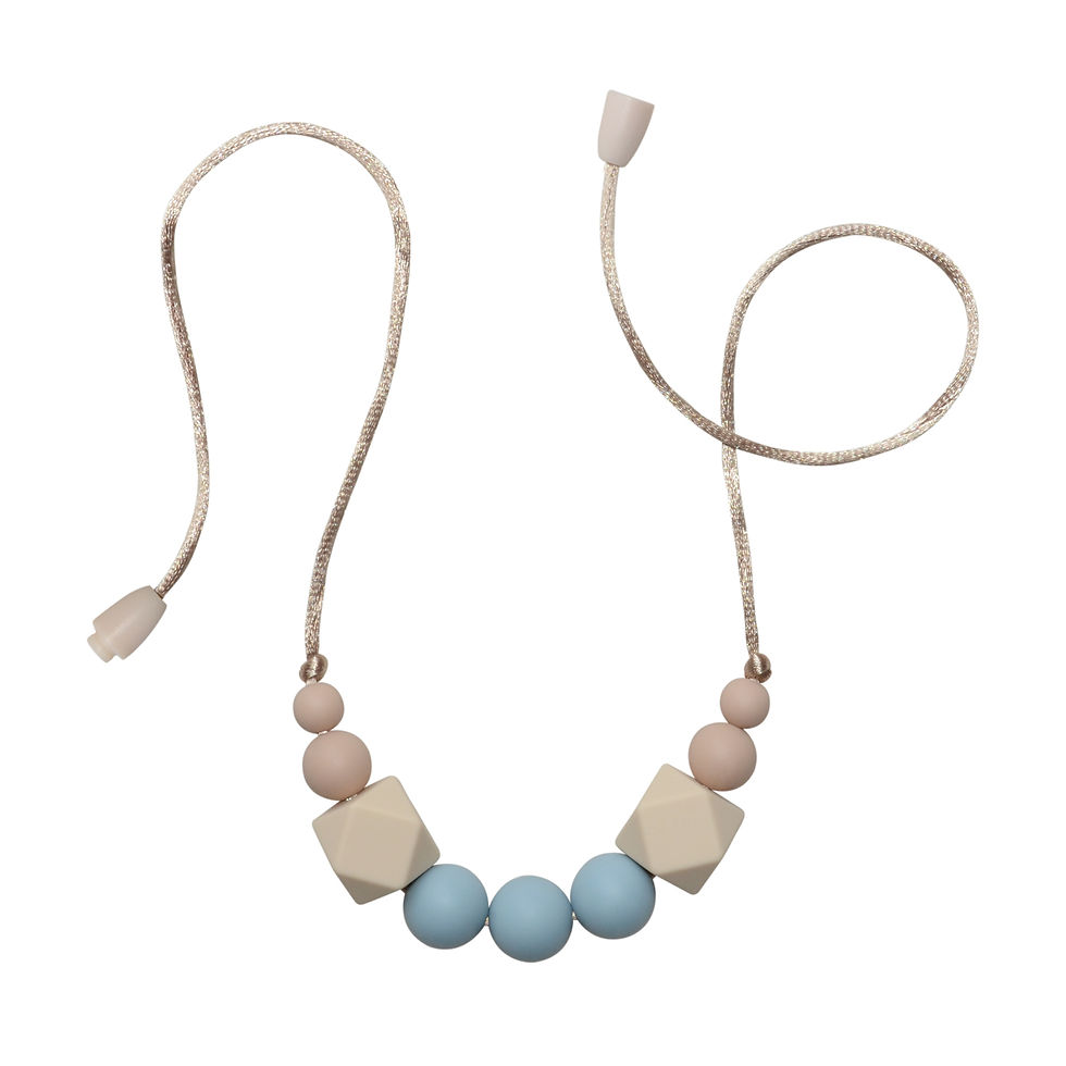 Miniatura: Collar de lactancia modelo HEXAGON en color azul empolvado - Accesorios para bebé