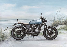 motorcycle at the beach CANVAS PRINTS
