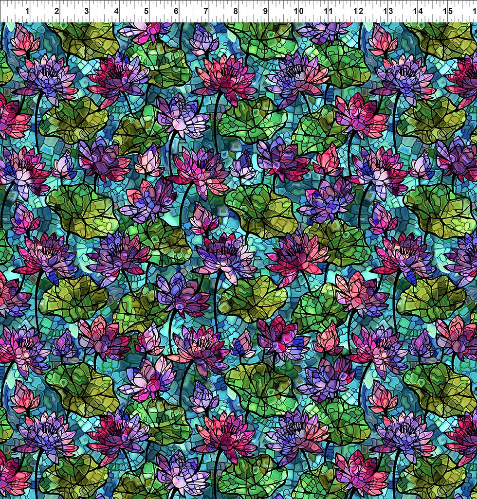 In The Beginning Fabrics - Dear Clara - Water Lilies 5DCL1 | On The Bias Designs