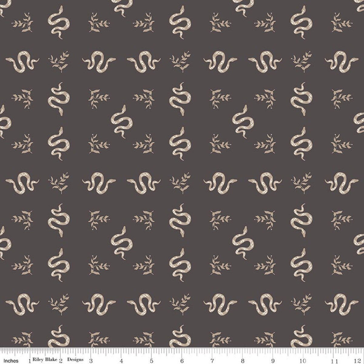 Riley Blake Designs - The Apothecary - Serpents Charcoal C17556-CHARCOAL | On The Bias Designs
