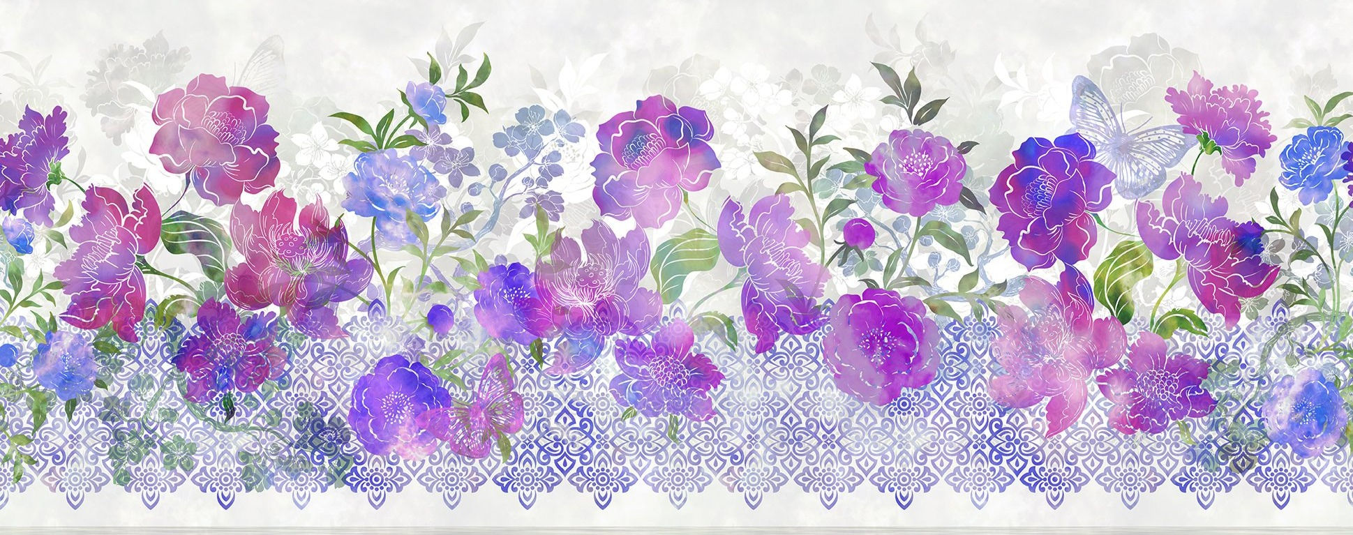 In The Beginning Fabrics - Ethereal - Border - Purple 10JYT-3 | On The Bias Designs
