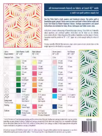 Violet Craft - The Fan Palm Quilt Pattern [back] | On The Bias Designs
