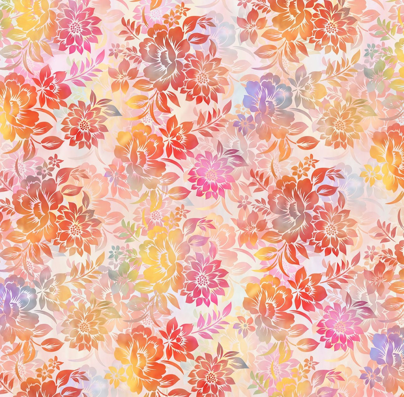 Garden of Dreams II - Floral Dream - Multi | OntheBiasDesigns