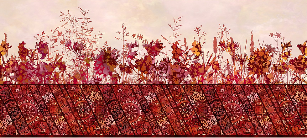 In The Beginning - Allure - Border Red 1ALR1 | On The Bias Designs