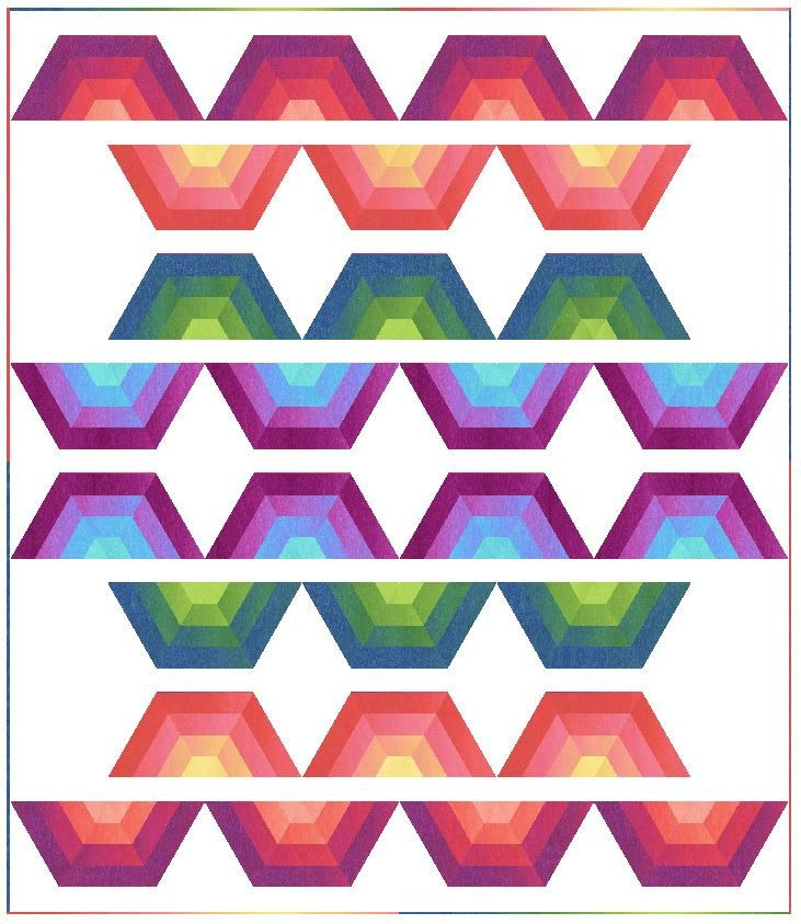 Needle in a Hayes Stack - Arcs of Ombre Quilt Pattern | OntheBiasDesigns