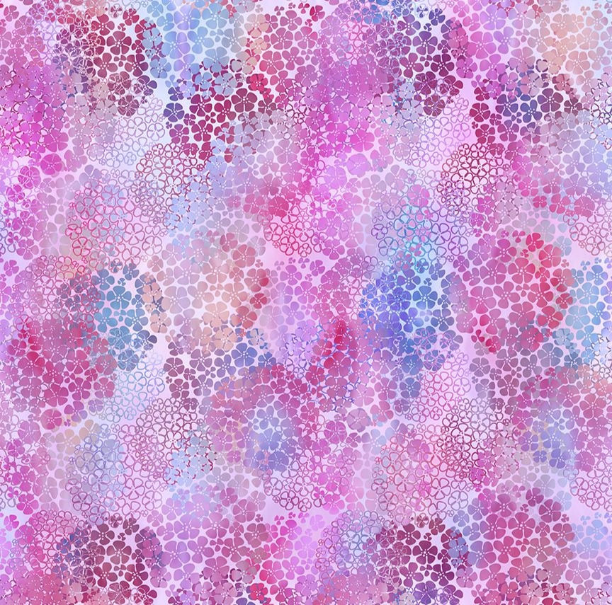 In The Beginning - Garden of Dreams II - Blooms - Magenta | On The Bias Designs