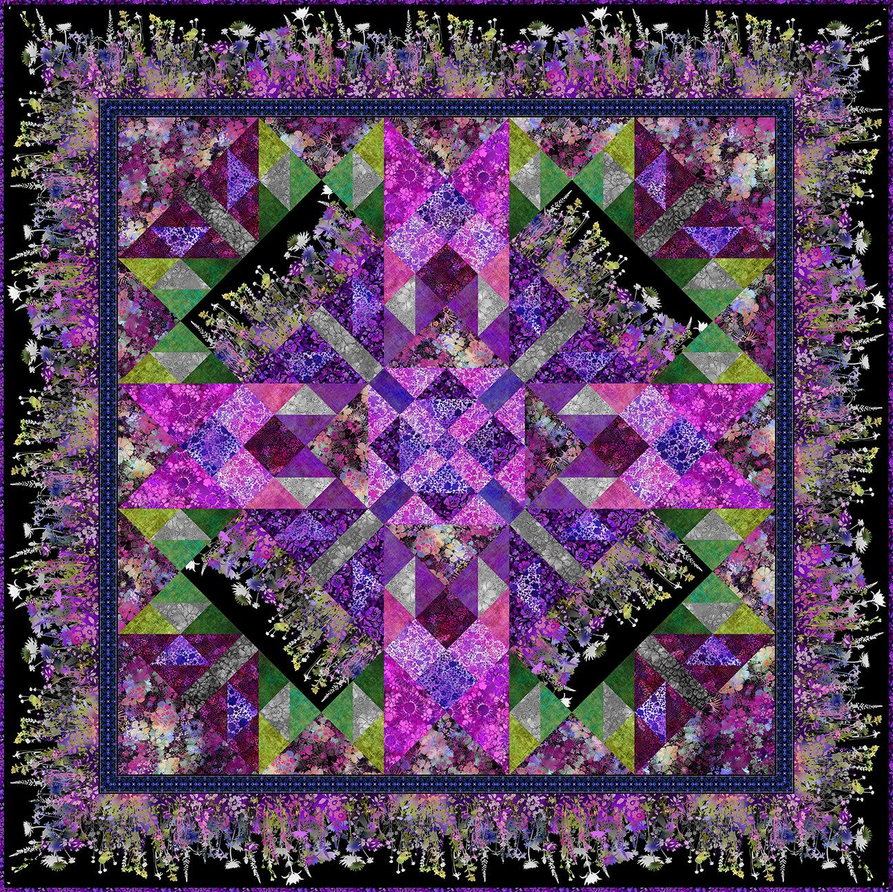 In The Beginning Fabrics - I Dream In Color - Purple Quilt Kit | On The Bias Designs